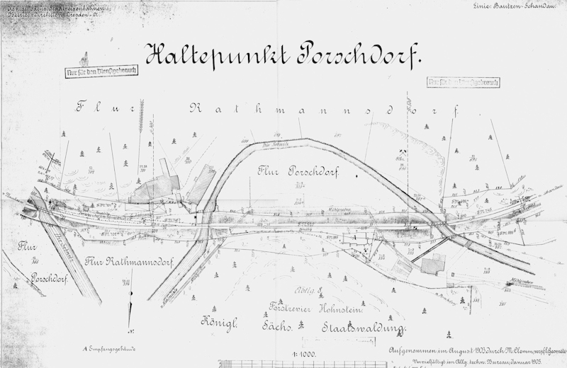 Skizze des Haltepunktes Porschdorf