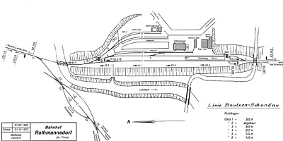 Ausschnitt aus dem Gleisplan des Bf Rathmannsdorf